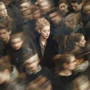 Surrounded by people - Πίνακας σε καμβά Surrounded by people - Πίνακας σε καμβά