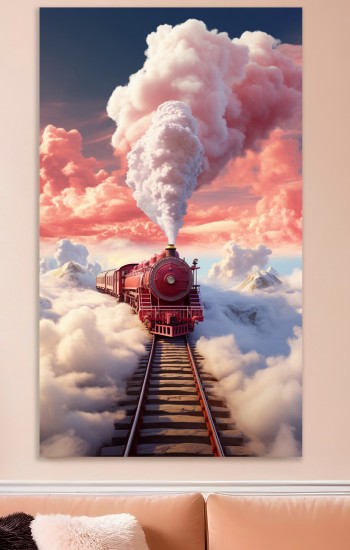 Train in the sky - Πίνακας σε καμβά