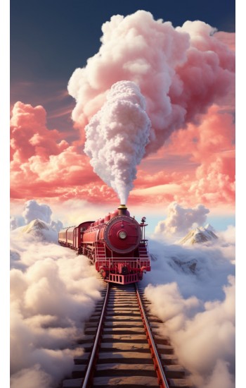 Train in the sky - Πίνακας σε καμβά