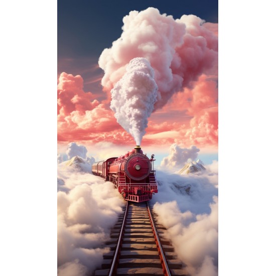 Train in the sky - Πίνακας σε καμβά