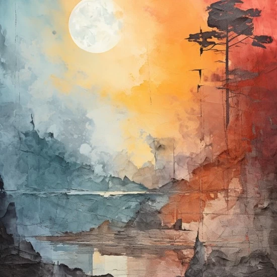 Abstract painting landscape - Πίνακας σε καμβά