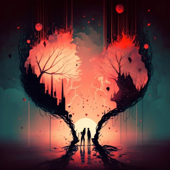 Fire of love forest - Πίνακας σε καμβά