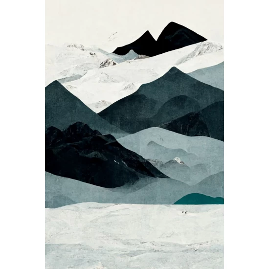 Black and white mountain - Πίνακας σε καμβά