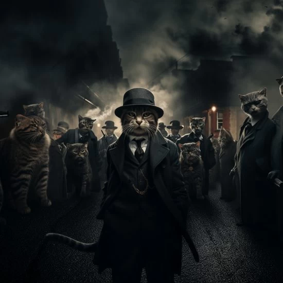 Γάτες συμμορία με καπέλα - Mafia animals - Πίνακας σε καμβά Γάτες συμμορία με καπέλα - Mafia animals - Πίνακας σε καμβά