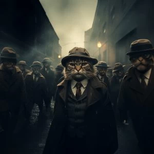 Γάτα με γραβάτα - Mafia animals - Πίνακας σε καμβά Γάτα με γραβάτα - Mafia animals - Πίνακας σε καμβά