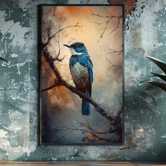 Blue kingfisher - Πίνακας σε καμβά