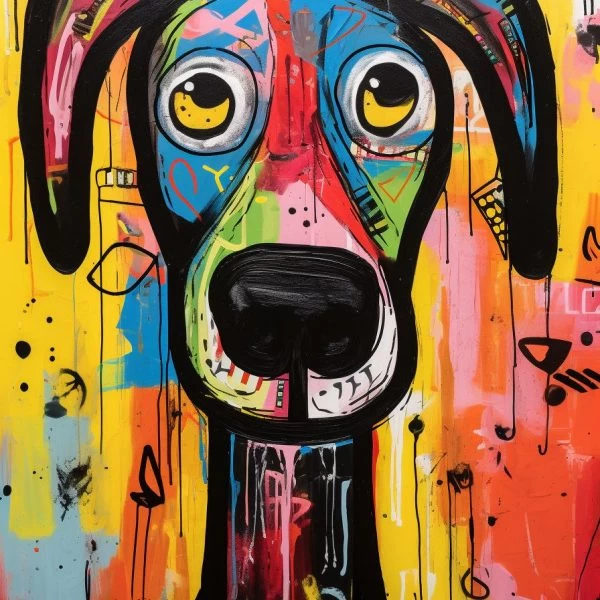 Colourful dog - Πίνακας σε καμβά
