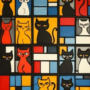 Cubic cats - Πίνακας σε καμβά