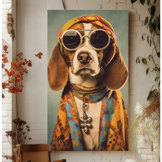 Hippy beagle - Πίνακας σε καμβά