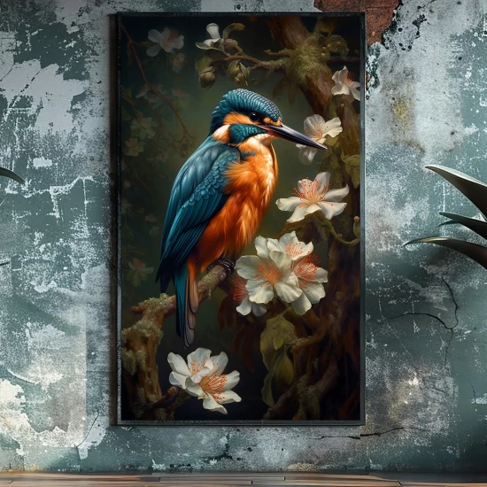 Kingfisher the lord of the flowers - Πίνακας σε καμβά