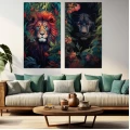 Lion in the jungle - Πίνακας σε καμβά