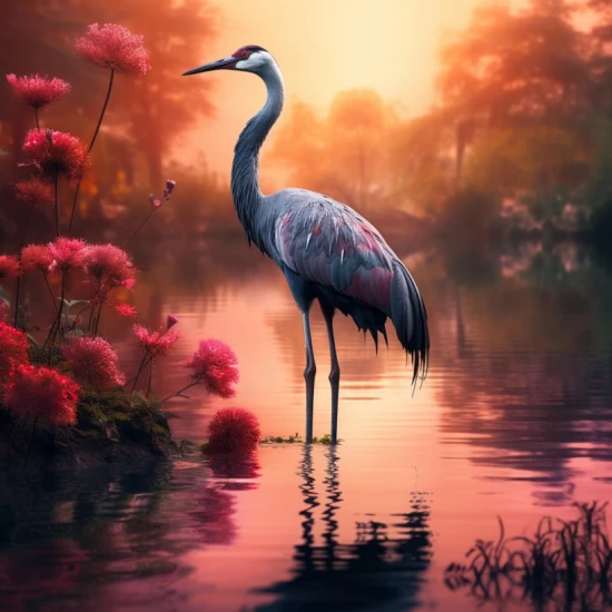 Majestic crane - Πίνακας σε καμβά