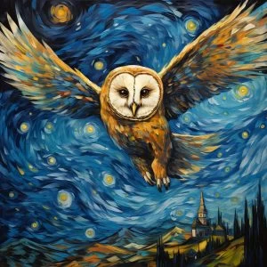 Night flight - Πίνακας σε καμβά