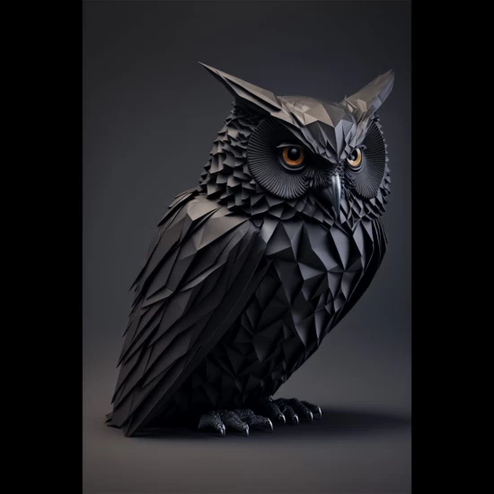 Owl in origami - Πίνακας σε καμβά