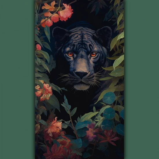 Panther in the jungle - Πίνακας σε καμβά