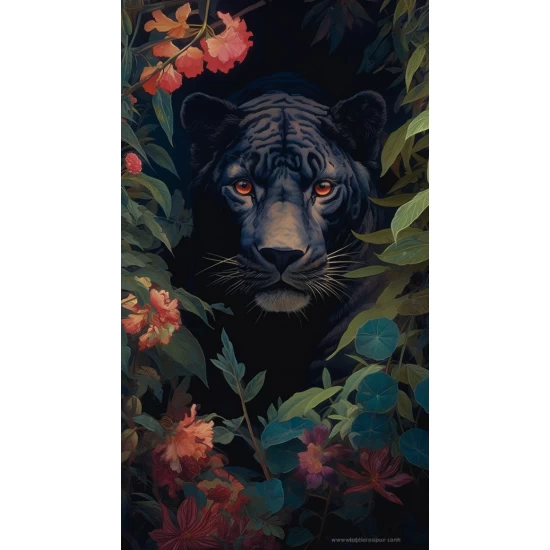 Panther in the jungle - Πίνακας σε καμβά