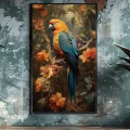 Parrot sitting on the tree - Πίνακας σε καμβά