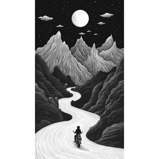 Motorcycle road trip - Πίνακας σε καμβά