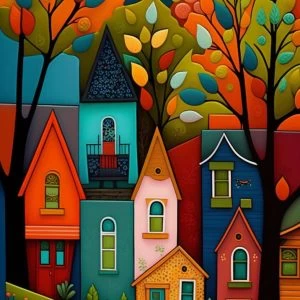 Color neighborhood - Πίνακας σε καμβά Color neighborhood - Πίνακας σε καμβά