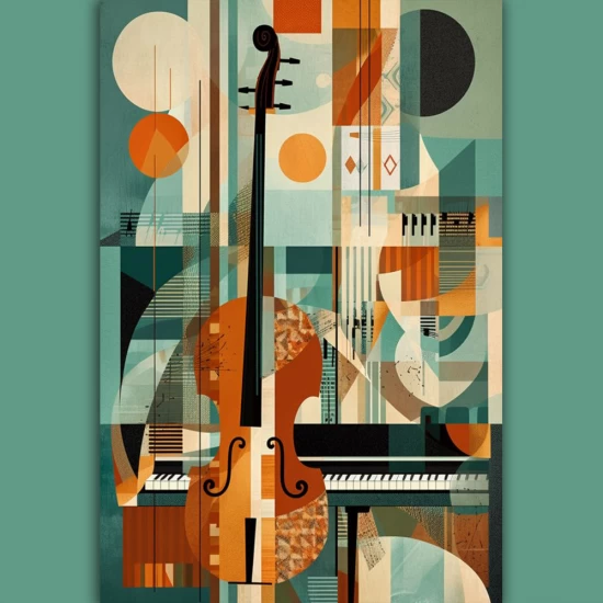 Fine art print of a jazz collage - Πίνακας σε καμβά