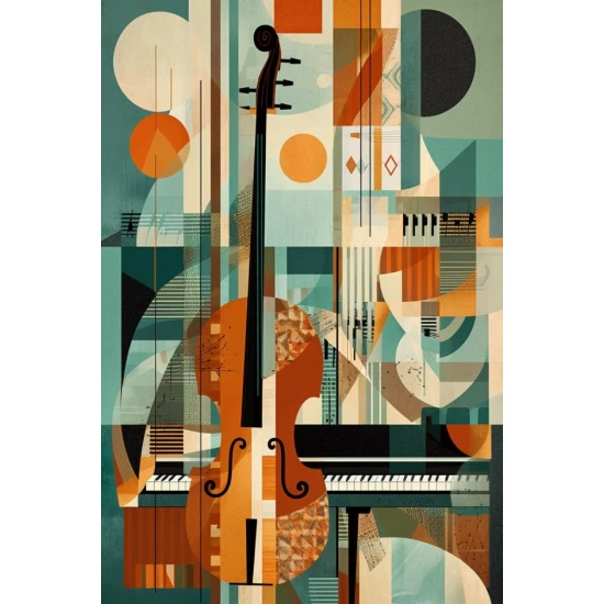 Fine art print of a jazz collage - Πίνακας σε καμβά
