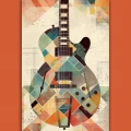 Fine art print of a six string electric guitar - Πίνακας σε καμβά