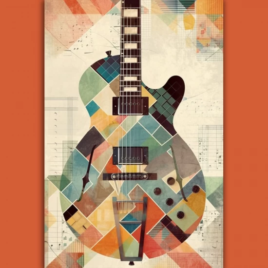 Fine art print of a six string electric guitar - Πίνακας σε καμβά