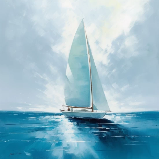 Sailboat in the ocean - Πίνακας σε καμβά