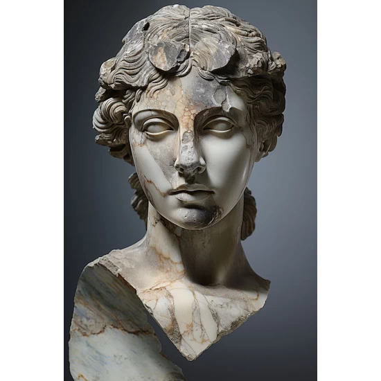 Ancient Greek marble statue - Πίνακας σε καμβά