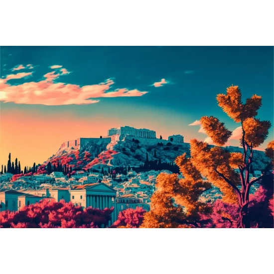 Athens in Spring - Πίνακας σε καμβά