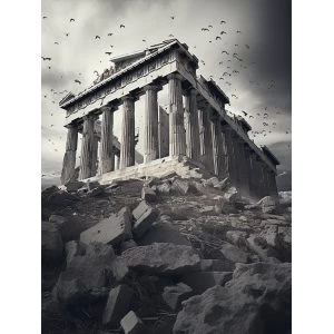 Ο Παρθενώνας σε ασπρόμαυρη φωτογραφία - Πίνακας σε καμβά