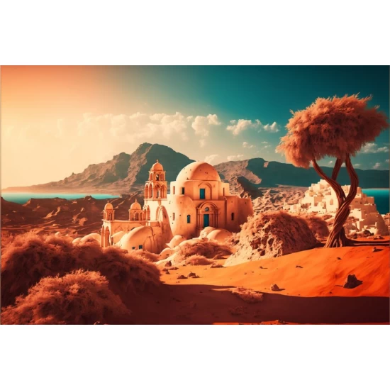 Church at sunset - Πίνακας σε καμβά