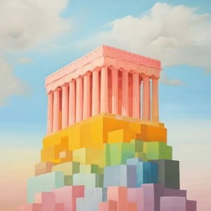 Colorful parthenon - Πίνακας σε καμβά
