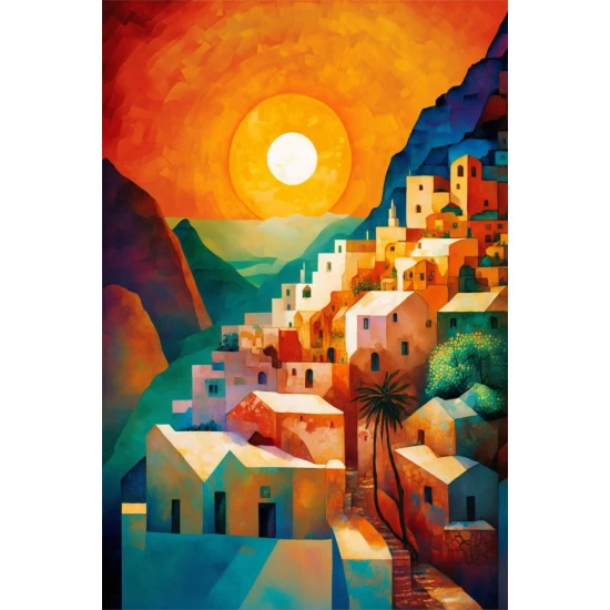 Santorini island 3 - Πίνακας σε καμβά