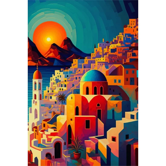 Santorini island - Πίνακας σε καμβά