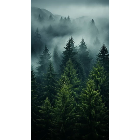 Foggy forest - Πίνακας σε καμβά