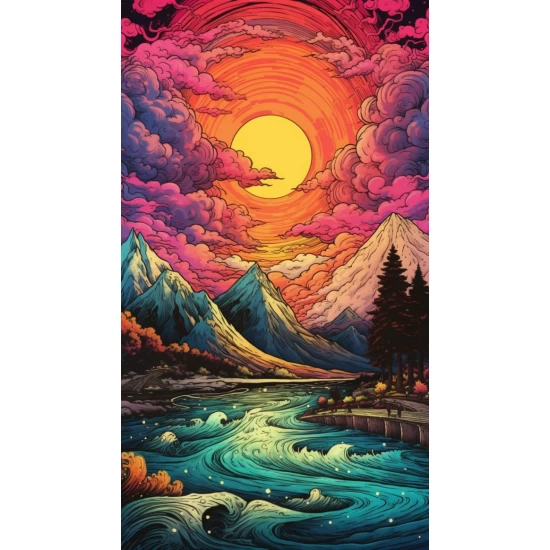 Stunning mountains landscape - Πίνακας σε καμβά