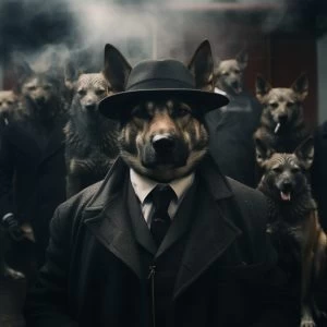 Γερμανικός ποιμενικός - Mafia animals - Πίνακας σε καμβά Γερμανικός ποιμενικός - Mafia animals - Πίνακας σε καμβά