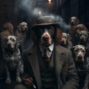 Αγγλικός σέτερ - Mafia animals - Πίνακας σε καμβά Αγγλικός σέτερ - Mafia animals - Πίνακας σε καμβά