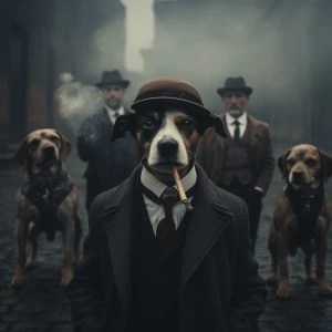Jack russell 2 - Mafia animals - Πίνακας σε καμβά Jack russell 2 - Mafia animals - Πίνακας σε καμβά