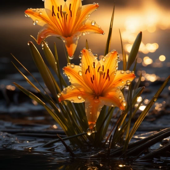 Beautiful glowing flower - Πίνακας σε καμβά