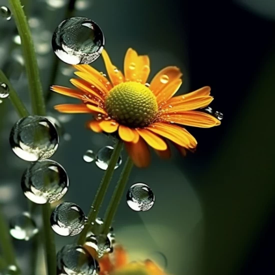 Dewdrops flower 5 - Πίνακας σε καμβά