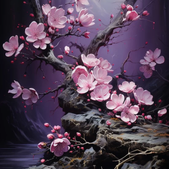 Purple flowers - Πίνακας σε καμβά