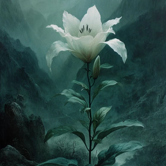 Snow white flower - Πίνακας σε καμβά