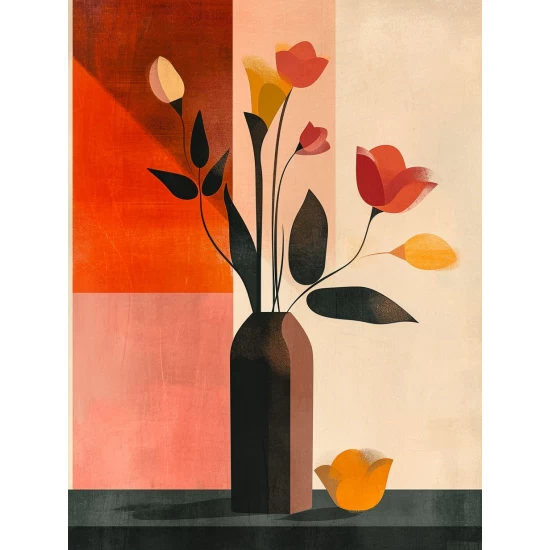 Vase with flowers - Πίνακας σε καμβά