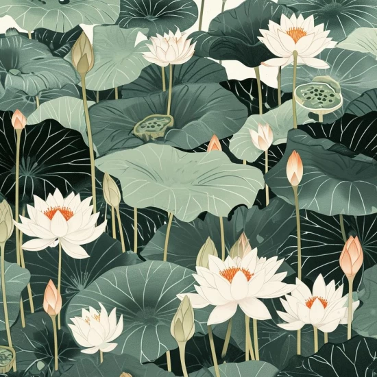 Water lilies - Πίνακας σε καμβά