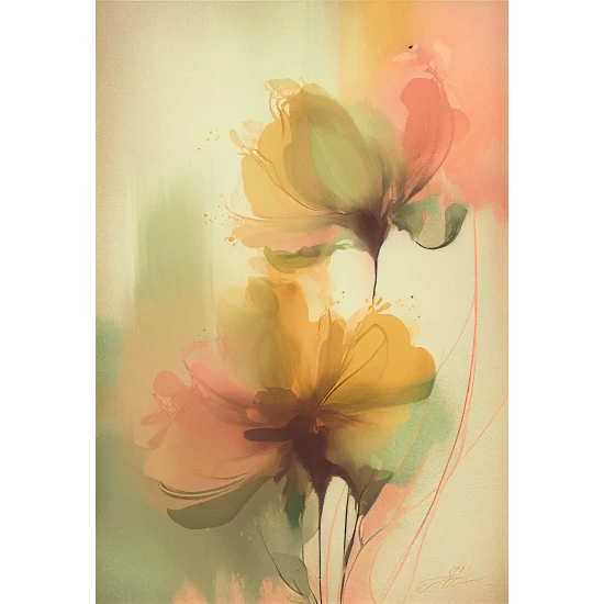Watercolor flowers - Πίνακας σε καμβά