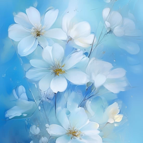 White flowers - Πίνακας σε καμβά