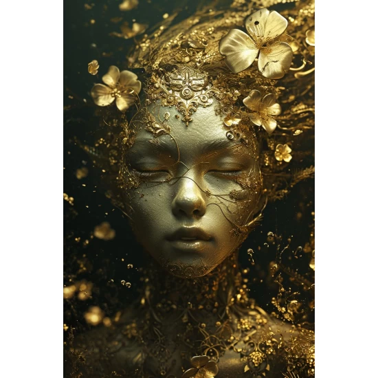 Blossom in gold -  Πίνακας σε καμβά