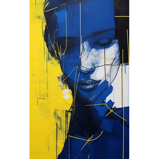 Blue face 2 - Πίνακας σε καμβά